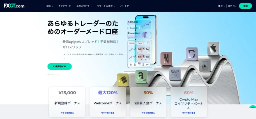 スプレッドが狭い海外FX業者おすすめ比較ランキング10位はFXGT