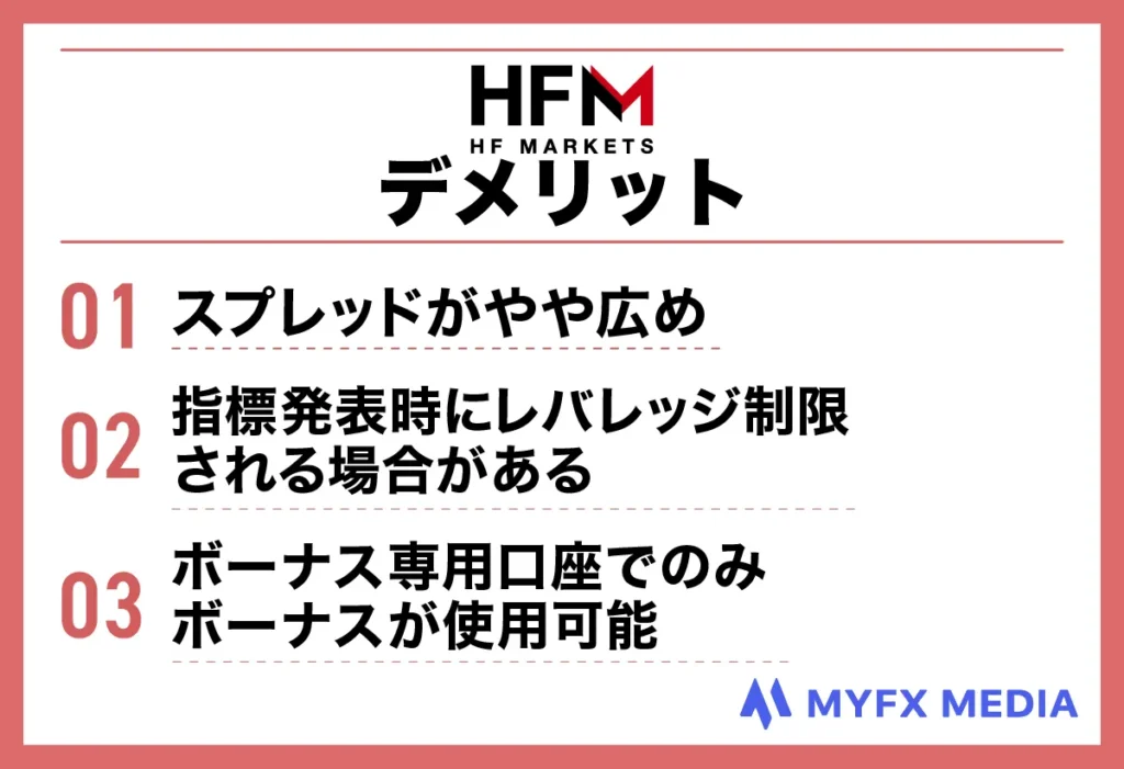 海外FX業者おすすめ比較ランキング8位のHFM(旧HotForex)のデメリット