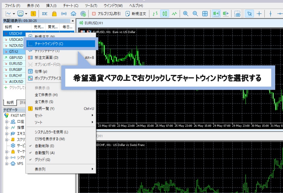 チャートウィンドウを選択