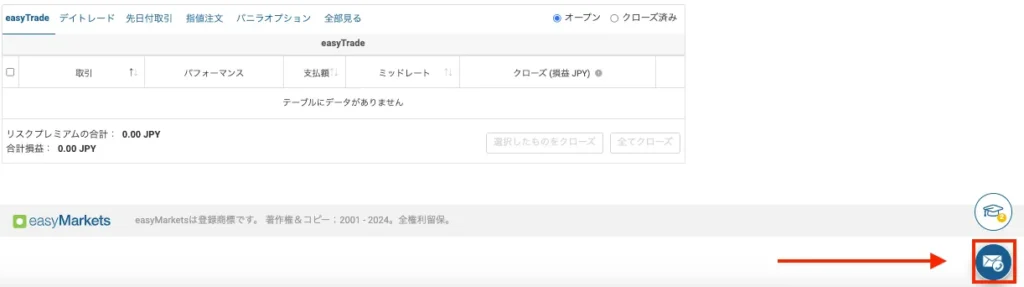 easyMarketsは入金完了後にボーナス受け取りの連絡をする