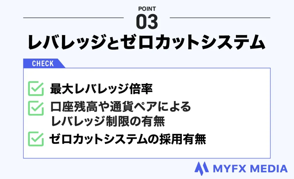 海外FX業者の選び方のポイント③レバレッジとゼロカットシステム