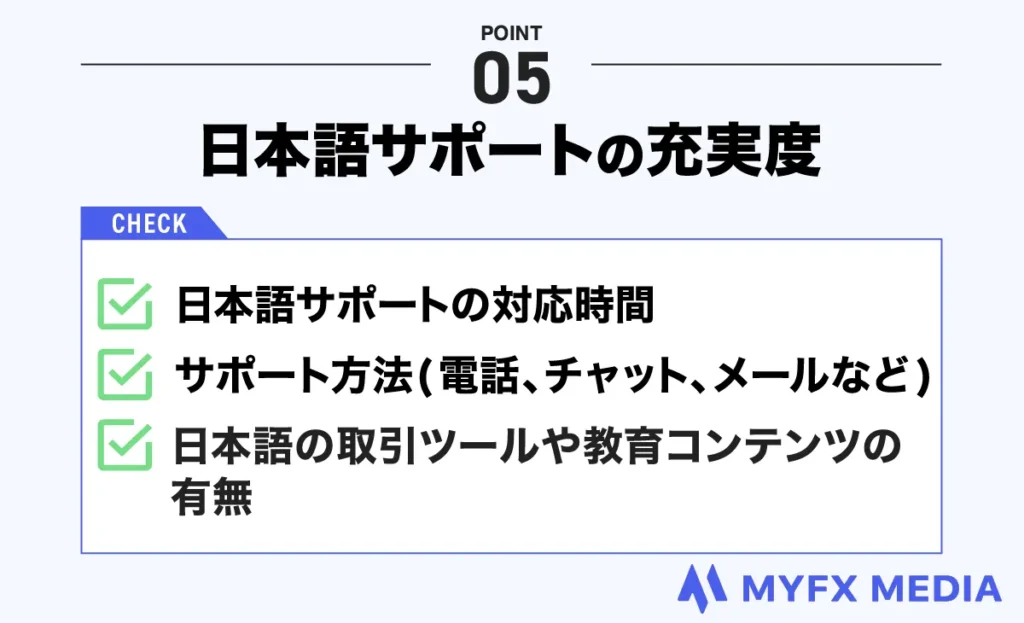 海外FX業者の選び方のポイント⑤日本語サポートの充実度