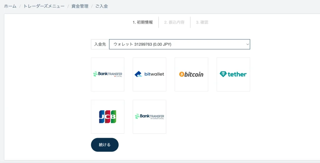 TradersTrust(TTCM)で5万円以上入金