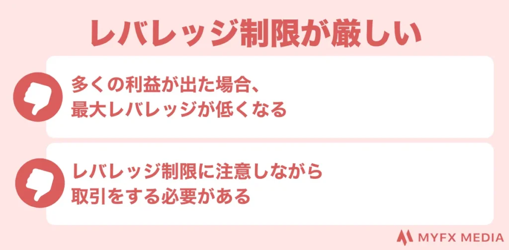 VantageTrading(ヴァンテージ)の悪い評判・口コミ③レバレッジ制限が厳しい