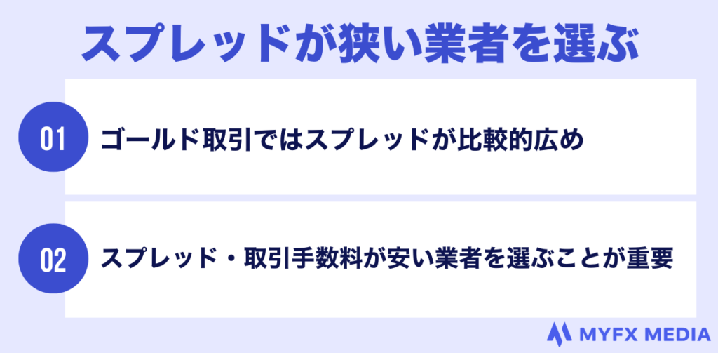 海外fxゴールド取引をスプレッドで選ぶ理由