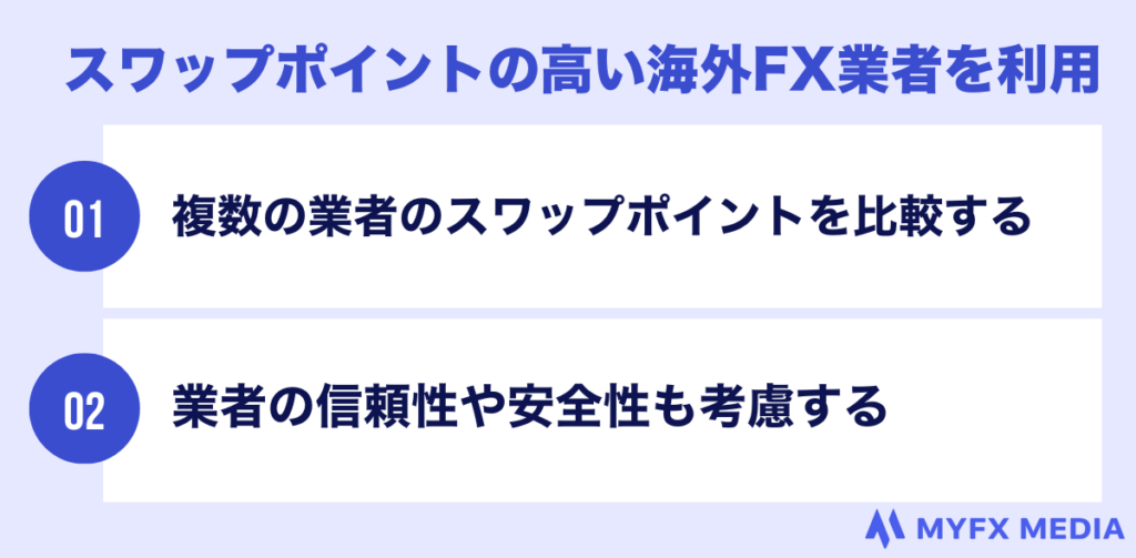 スワップポイントの高い海外FX業者を利用