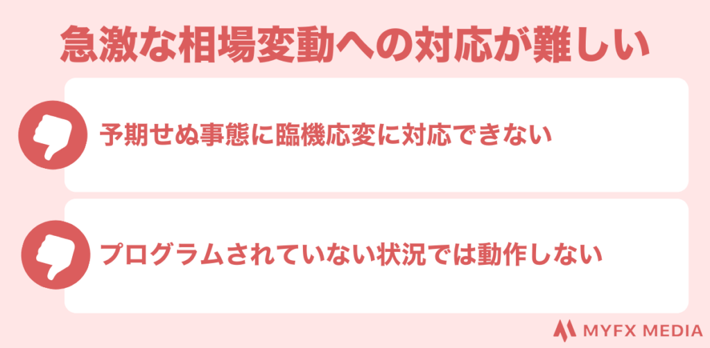 急激な相場変動への対応が難しい