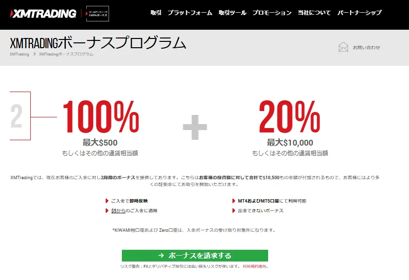 XMの入金ボーナス