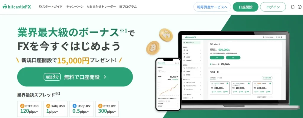 海外FX業者bitcastleの公式サイト