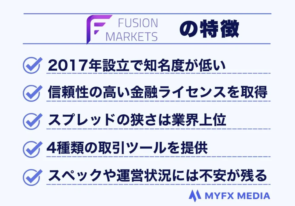 海外FX業者FusionMarketsの特徴