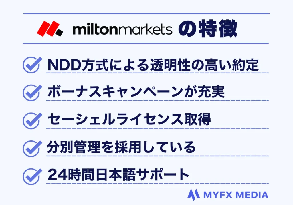 MiltonMarketsの特徴