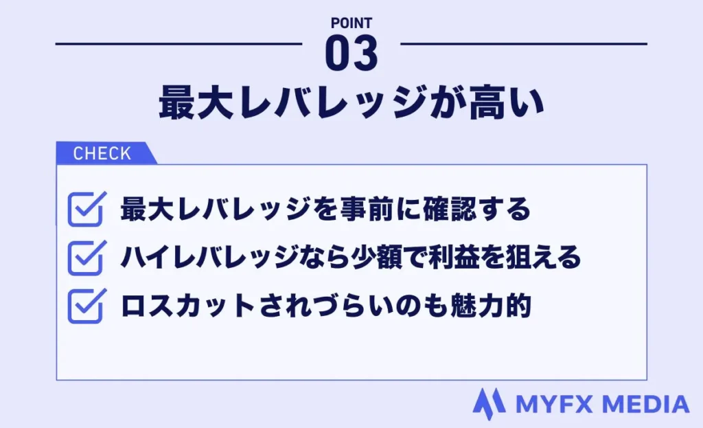 海外FX業者選びでは最大レバレッジが高いかを確認する