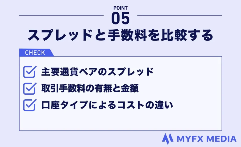 海外FX業者選びではスプレッドと手数料を比較する