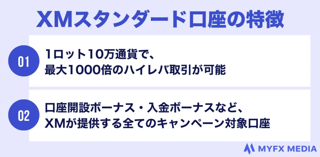 XMスタンダード口座の特徴