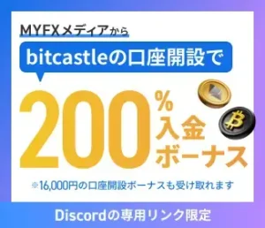 bitcastleの最大200%入金ボーナスバナー