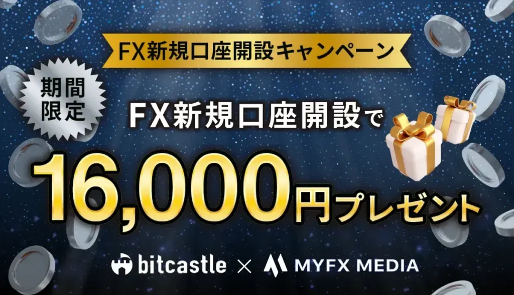 bitcastleの口座開設ボーナス:16,000円