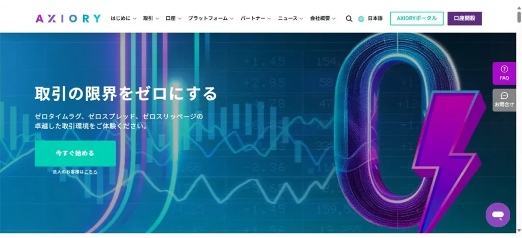 海外FXのスキャルピングにおすすめの業者ランキング3位はAXIORYのナノ口座