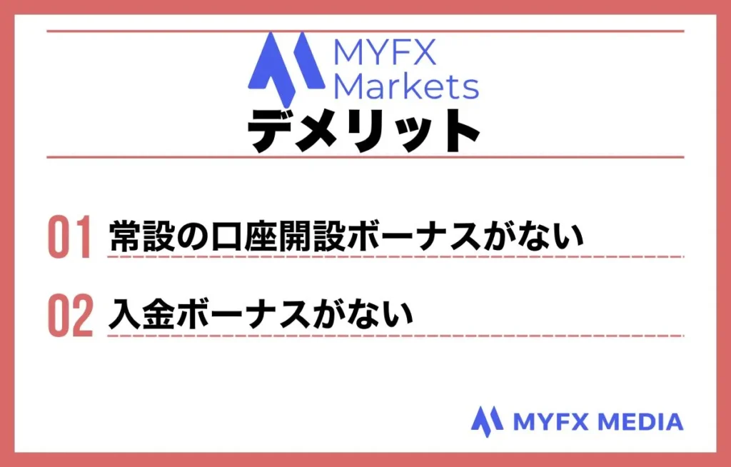 海外FX業者MYFX Marketsのデメリット一覧