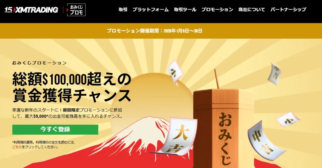 XMTradingの期間限定おみくじプロモーション